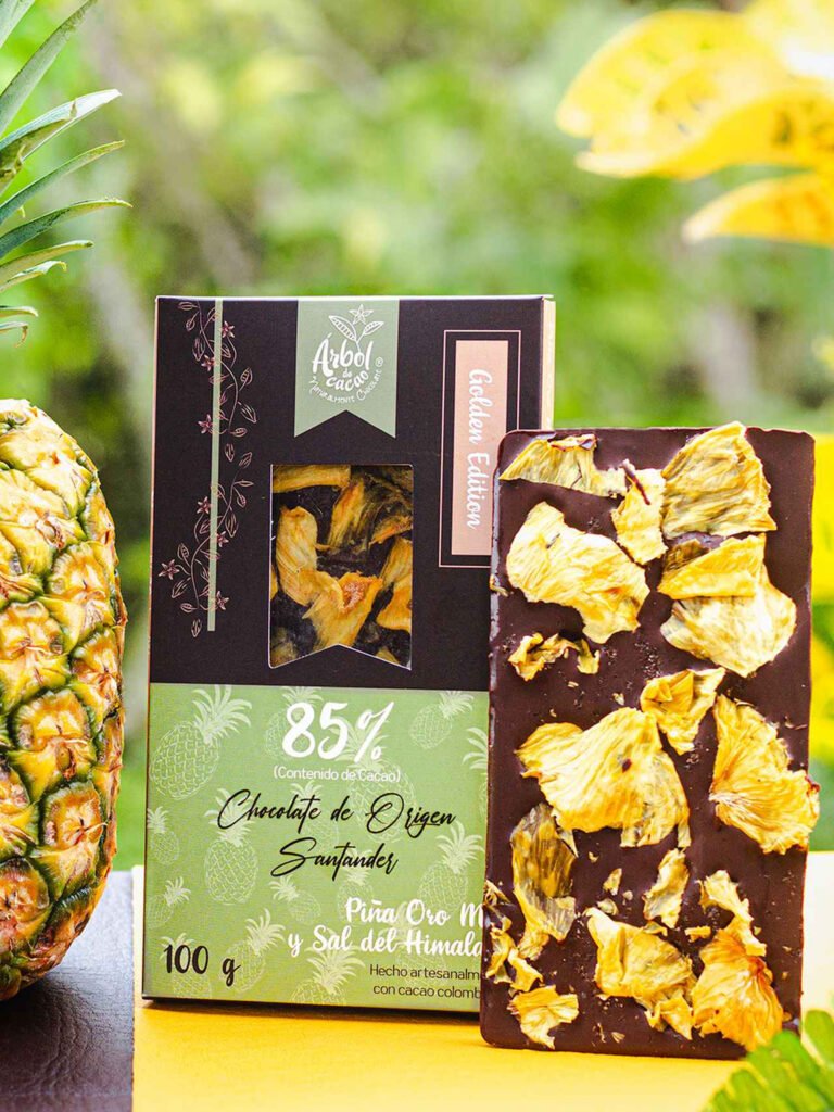 Tableta de chocolate 85% con piña oro miel y sal del Himalaya | Árbol ...
