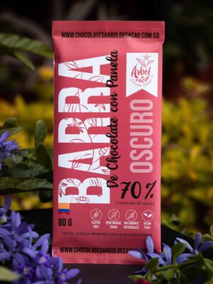 Barra de chocolate 70% con panela